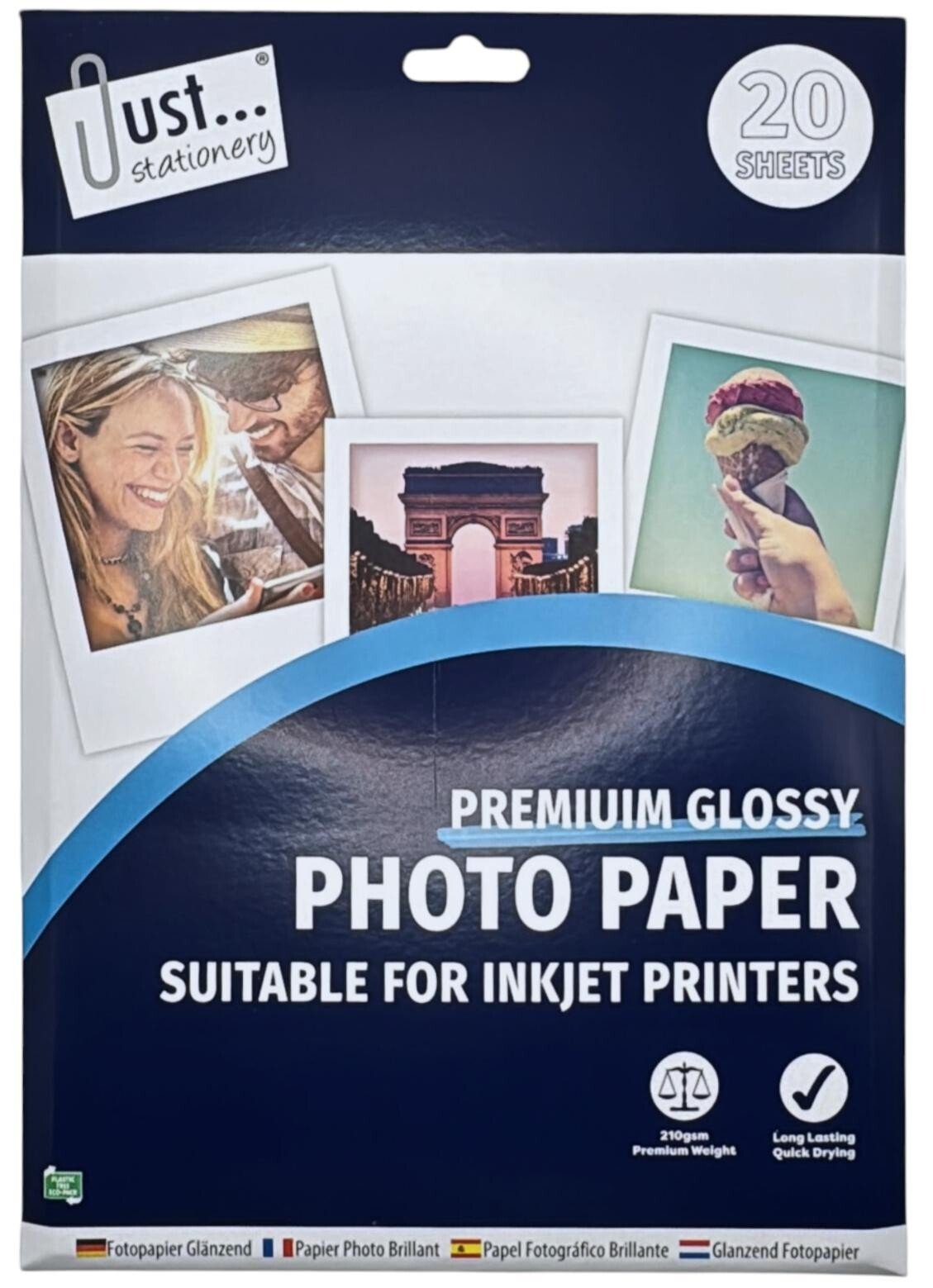 20 SHEETS A4 PREMIUM GLOSSY HIGH GLOSS PHOTO PAPER 210GSM INKJET PRINTER PICTURE