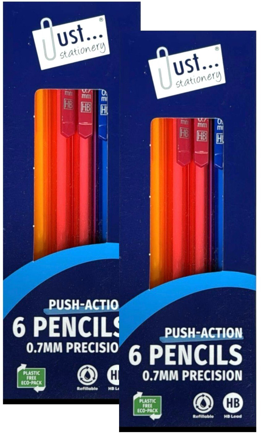 12Pcs Mechanical Pencils Set Automatic HB Lead Refills 0.7mm Erasers Propelling