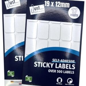 1000+ Small White Sticky Labels 19 x 12mm Price Stickers Tags Plain Price Labels