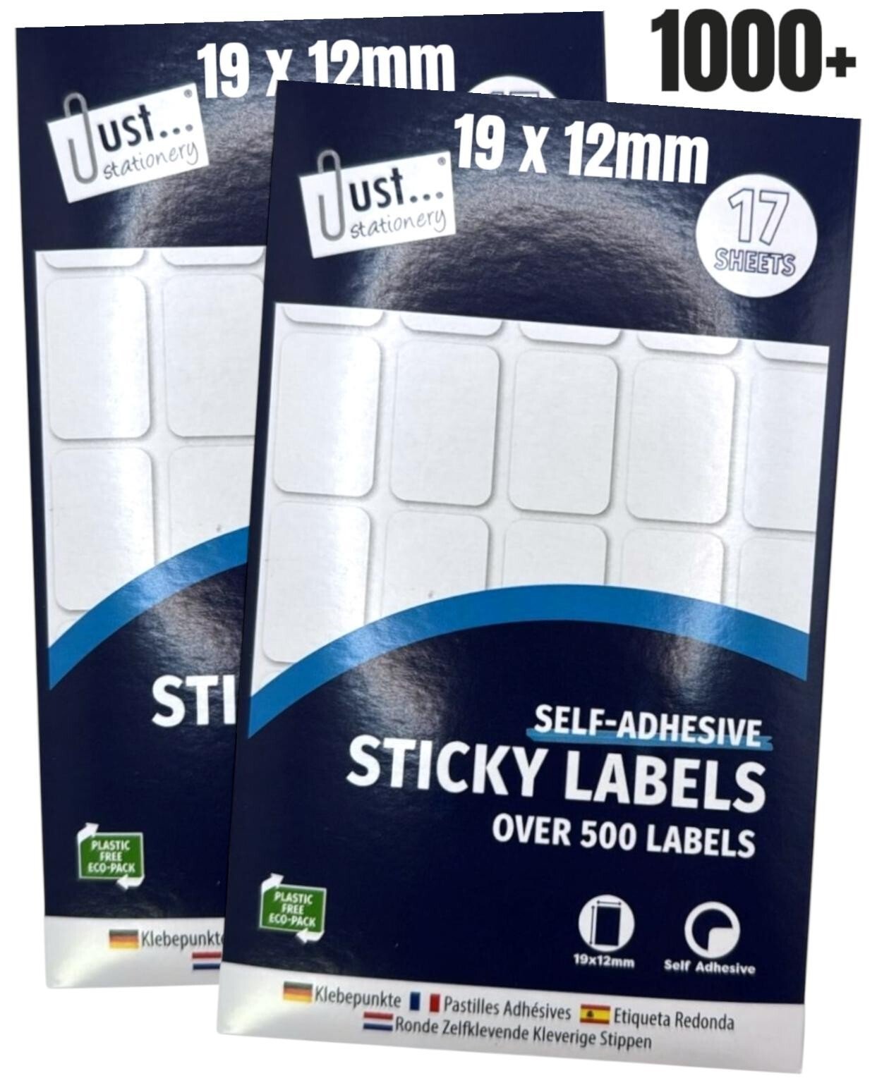 1000+ Small White Sticky Labels 19 x 12mm Price Stickers Tags Plain Price Labels