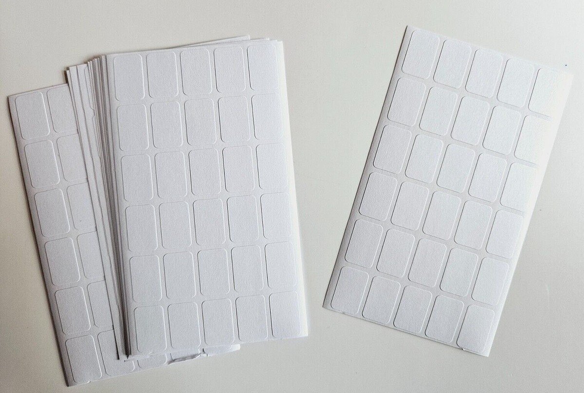 1000+ Small White Sticky Labels 19 x 12mm Price Stickers Tags Plain Price Labels