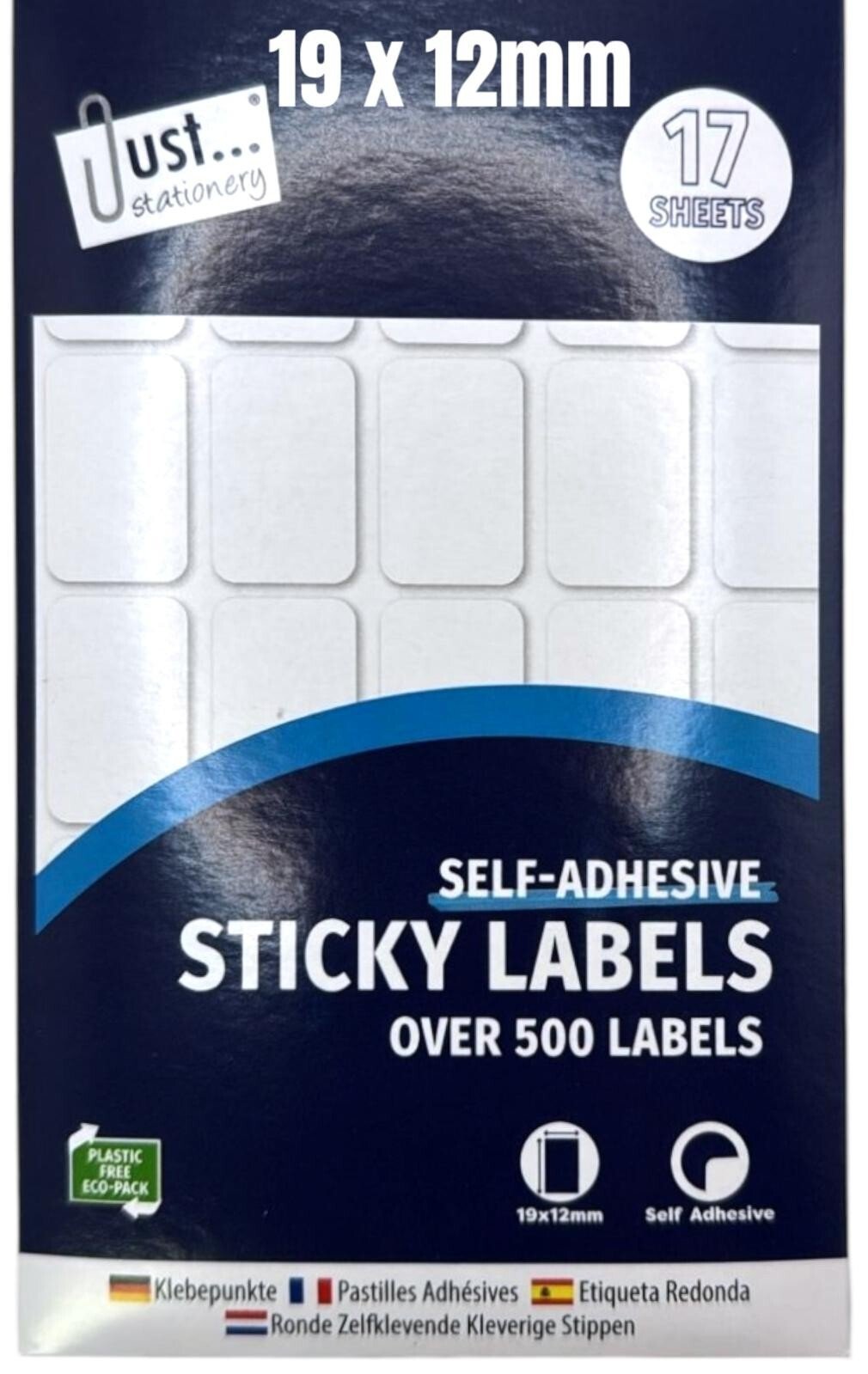 1000+ Small White Sticky Labels 19 x 12mm Price Stickers Tags Plain Price Labels