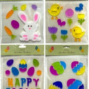Happy Easter Glass Easter Gel Window Stickers Xmas Easter Party Door Decorations