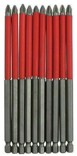 10pc 6" 150mm Long Non Slip Bits Pozi Phillips Slotted Screwdriver Drill Bit Set