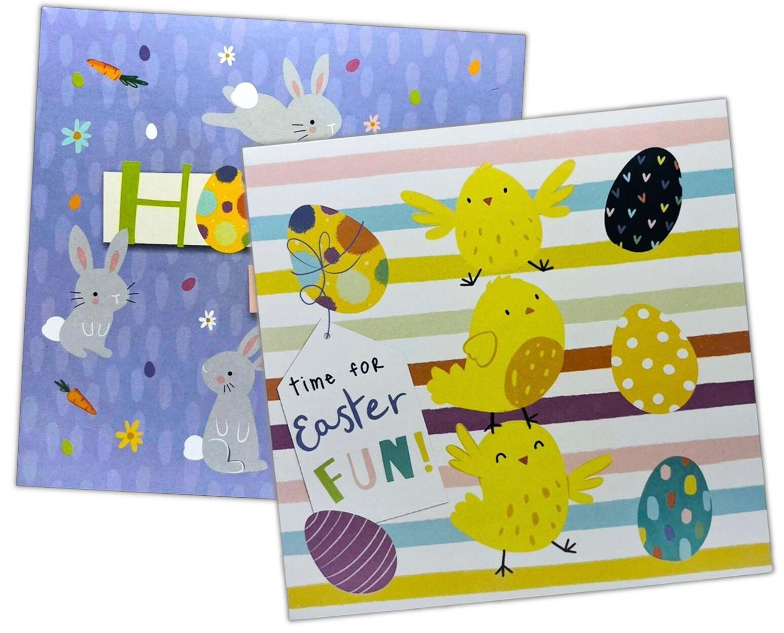 Pack of 8 Easter Greeting Cards Cute Spring Bunny, Contemporary, Photographic
