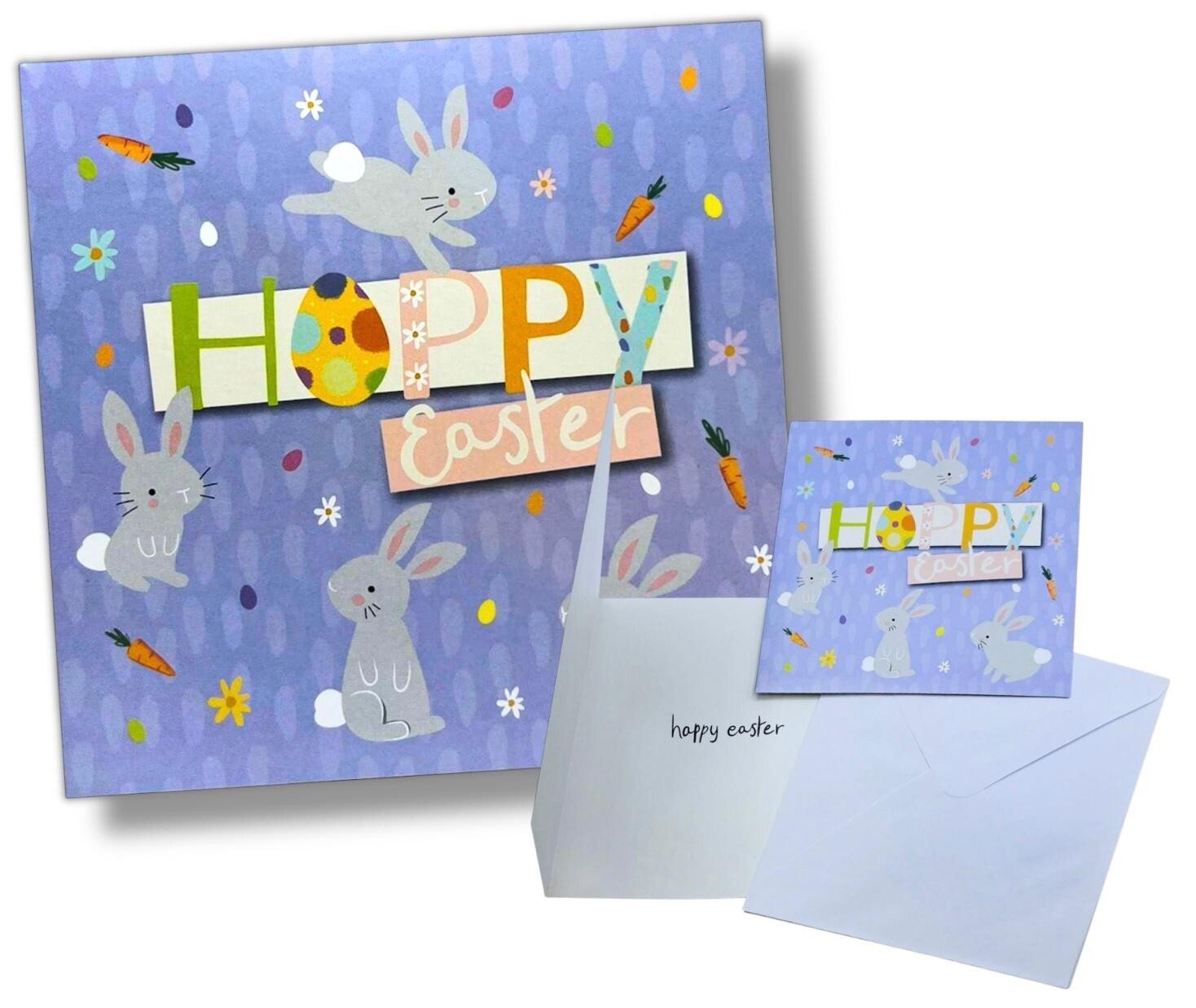 Pack of 8 Easter Greeting Cards Cute Spring Bunny, Contemporary, Photographic