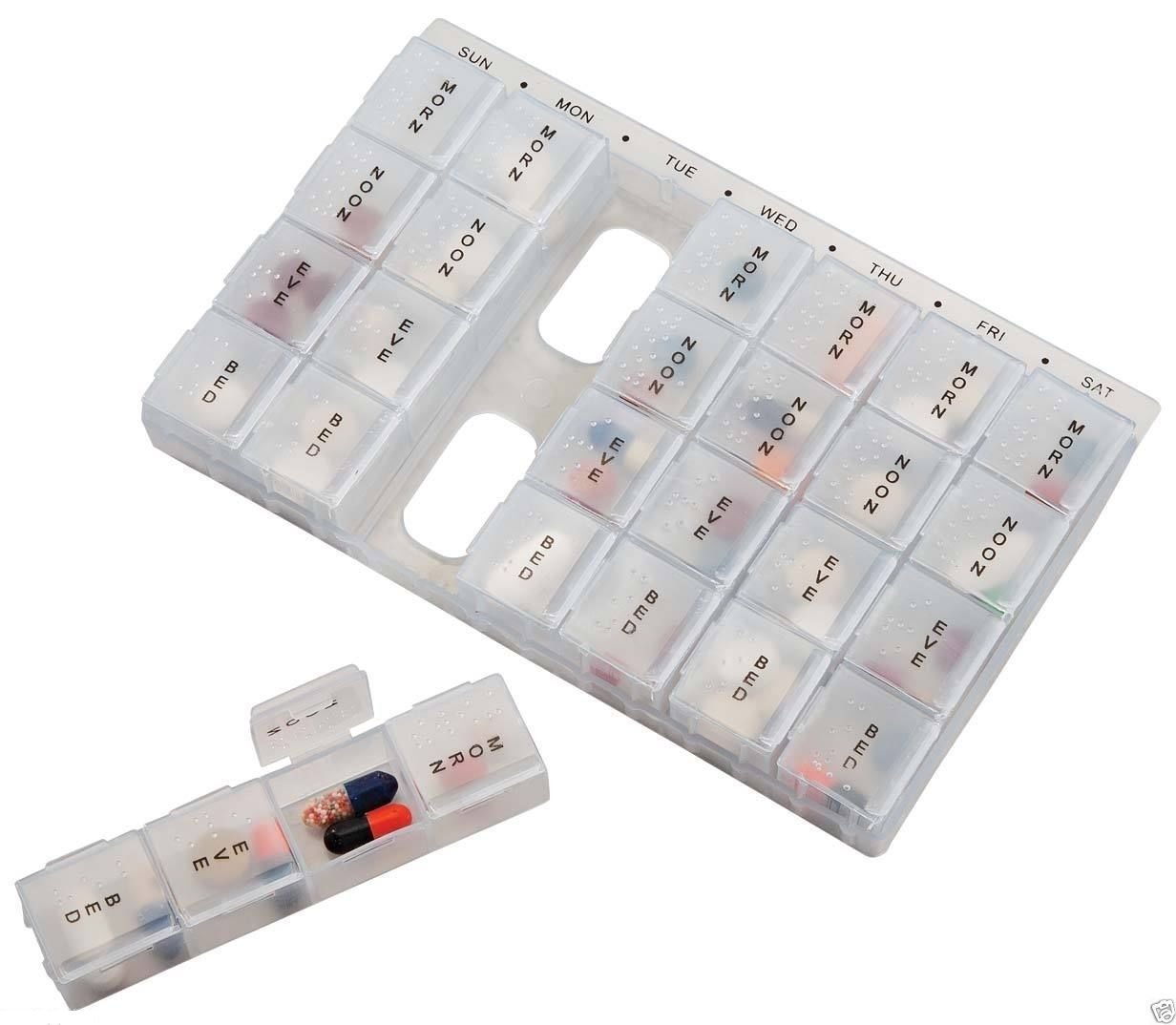 Weekly 28 Day Tablet Pill Box Holder Medicine Storage Organizer Case Container`A