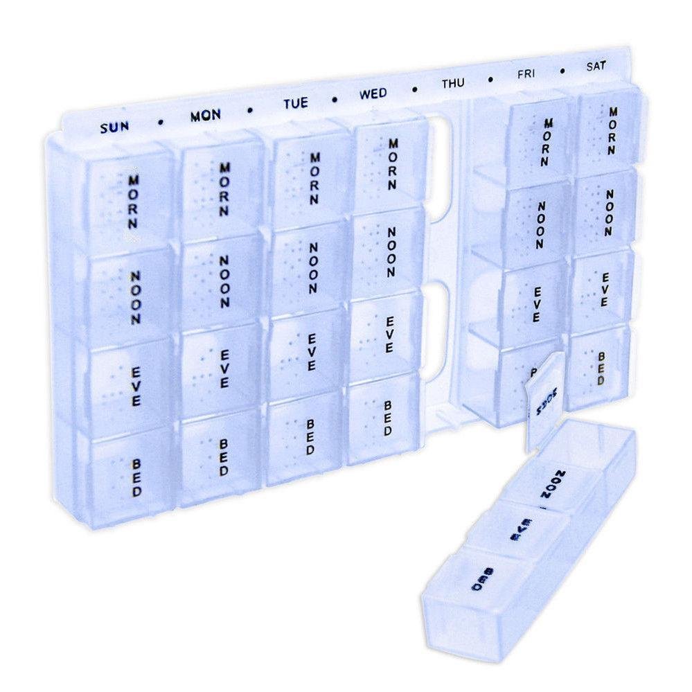 Weekly 28 Day Tablet Pill Box Holder Medicine Storage Organizer Case Container`A