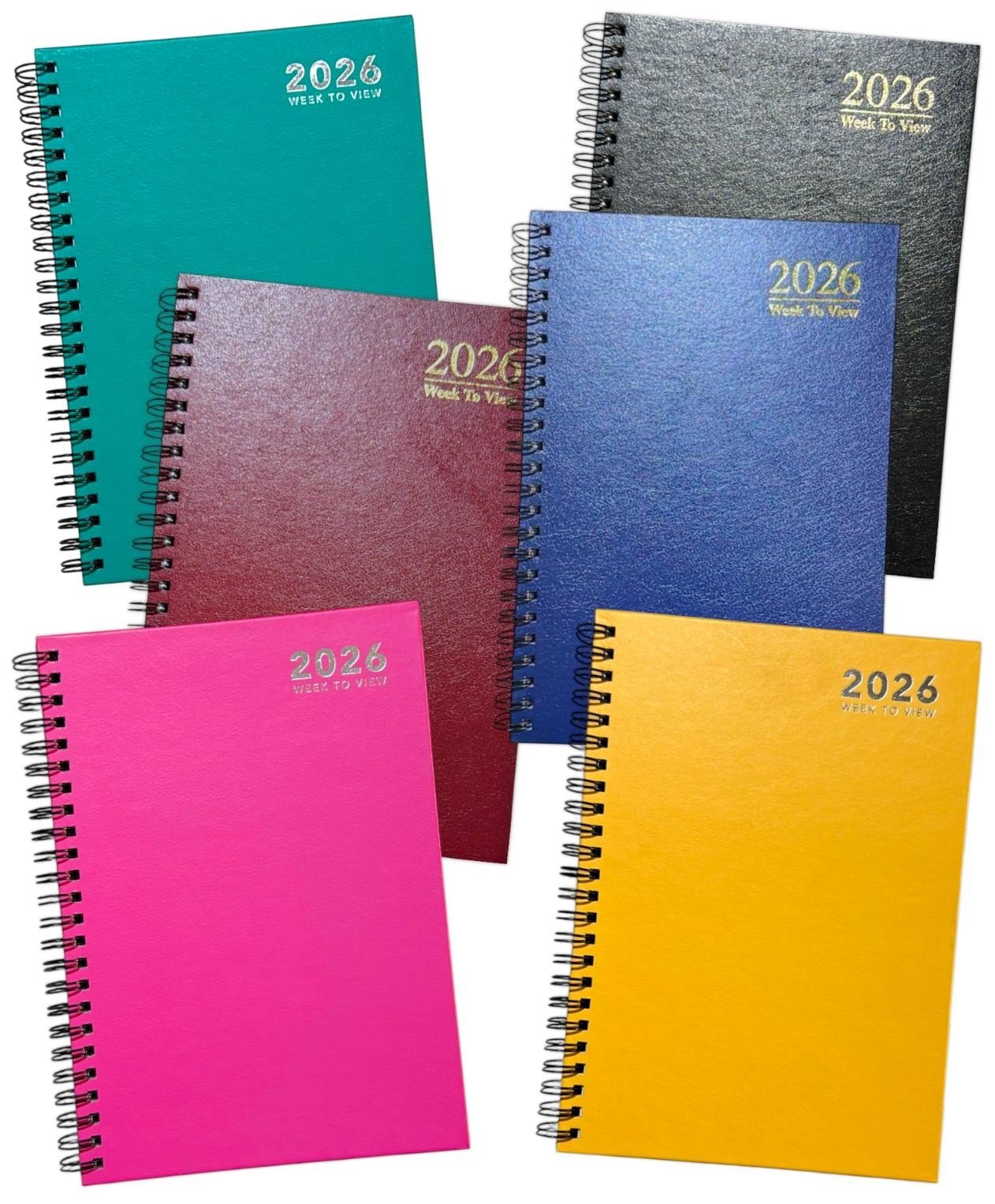 2026 Diary A5 Week to View Spiral Diaries Full Year Organiser Calendar Planner