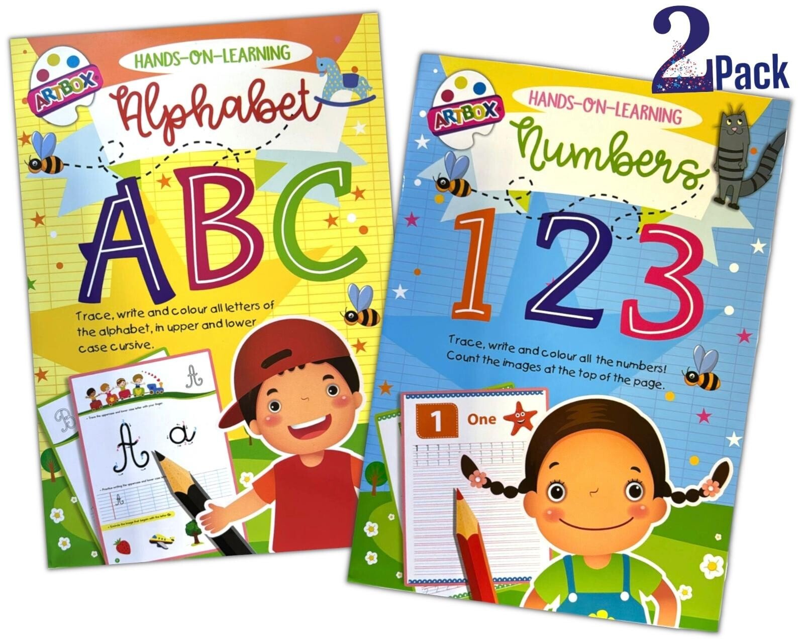 ABC 123 Colouring Book - A4 Kids Childrens Activity Learn To Write Letters Books