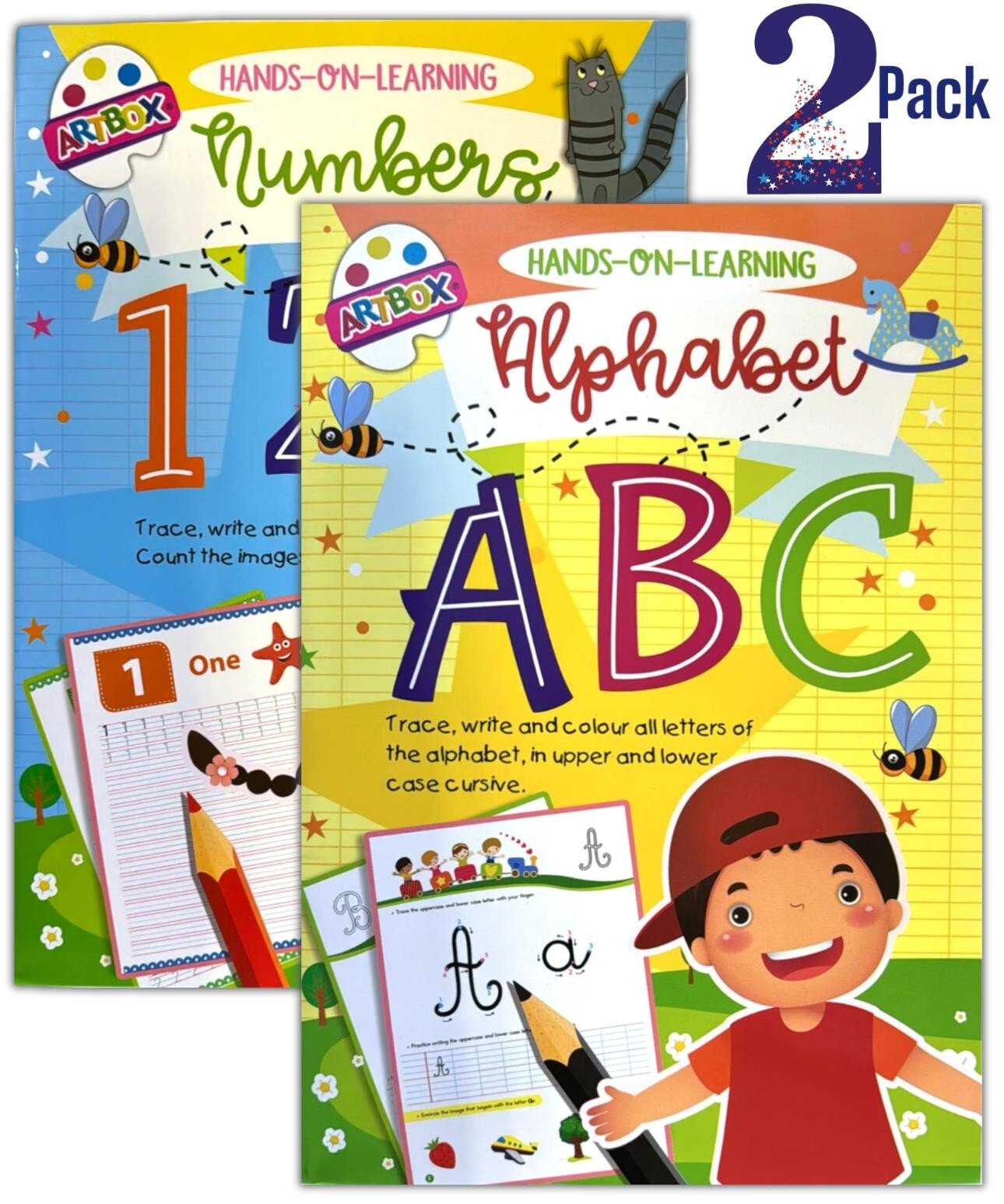 ABC 123 Colouring Book - A4 Kids Childrens Activity Learn To Write Letters Books