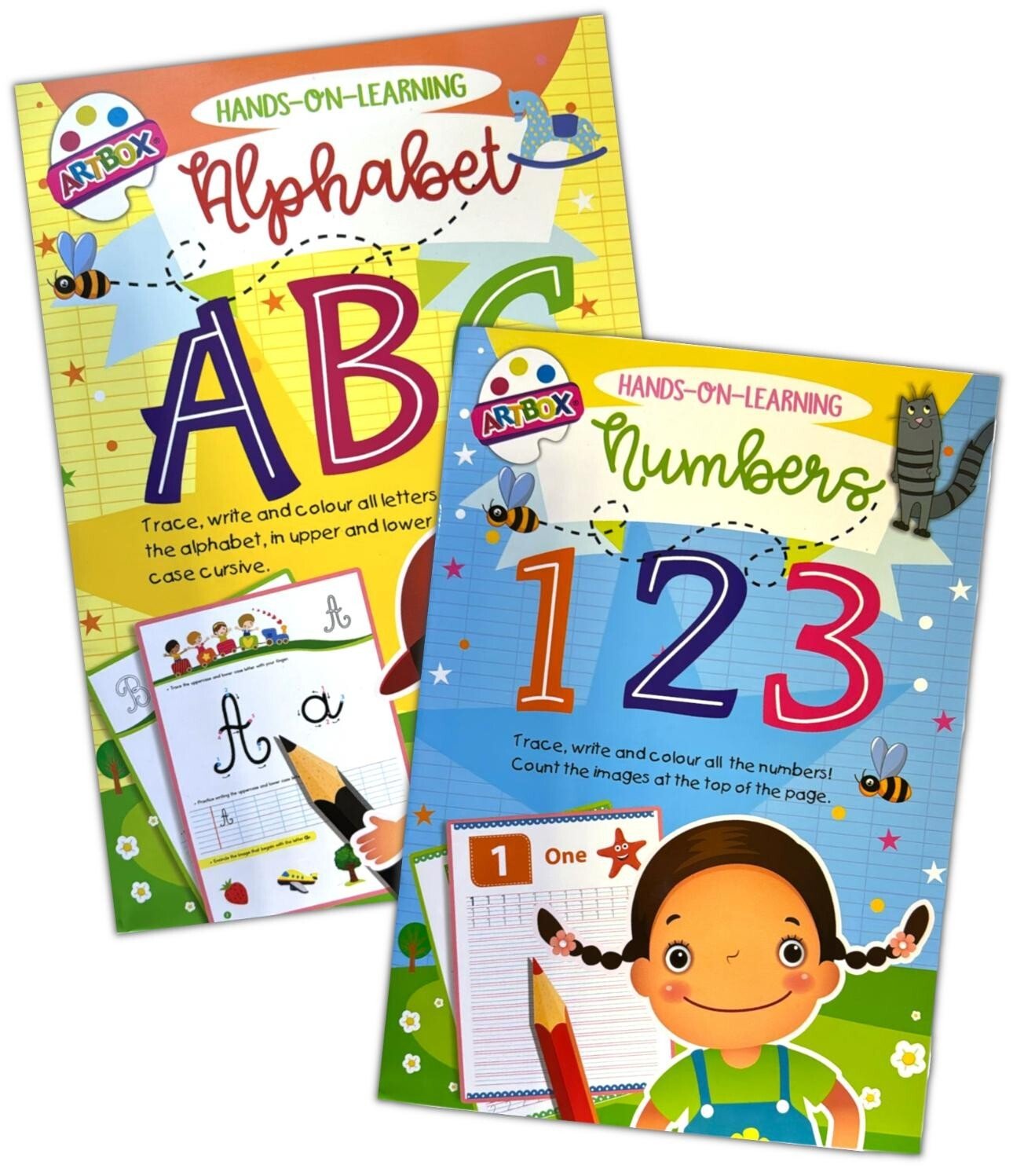 ABC 123 Colouring Book - A4 Kids Childrens Activity Learn To Write Letters Books