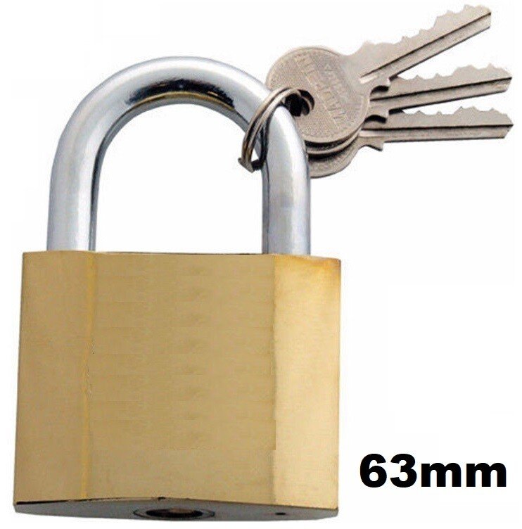 Large Padlock 63 mm - Heavy Duty Padlock - Steel Body Hardened Steel Shackle