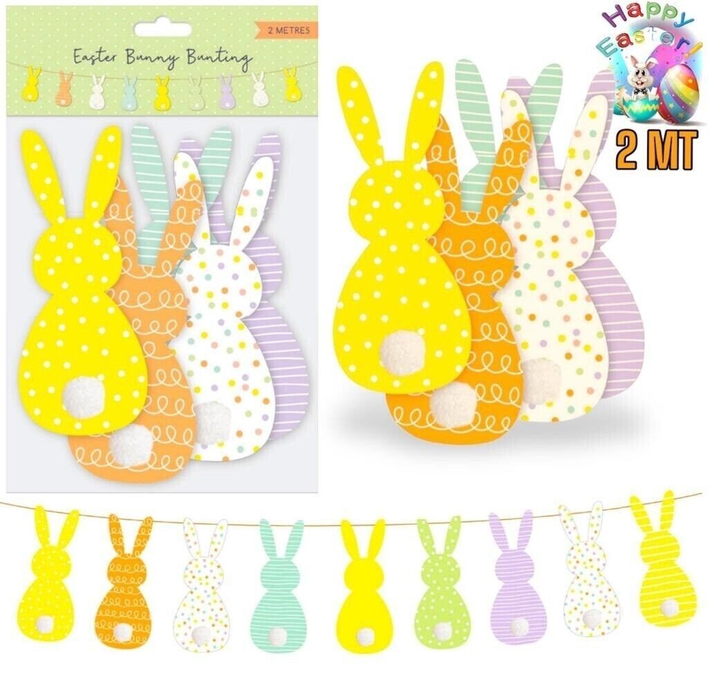 Happy Easter Banner/Decoration/Garland/Bunting, Bunny Pattern Party/Prop