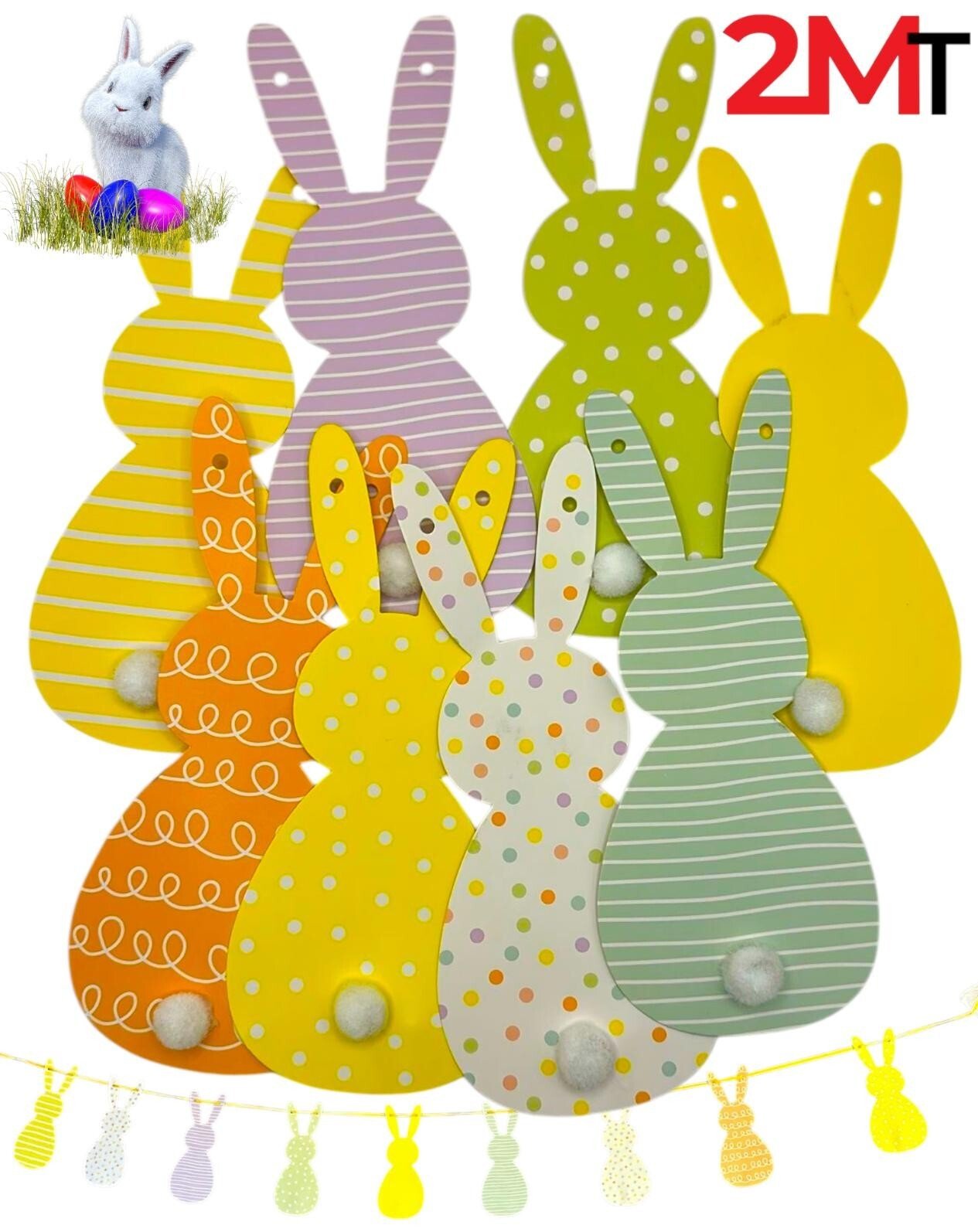 Happy Easter Banner/Decoration/Garland/Bunting, Bunny Pattern Party/Prop