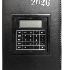 2026 Diary A5 Day A Page Full Year Planner Desk PU Luxury Leather & Calculator
