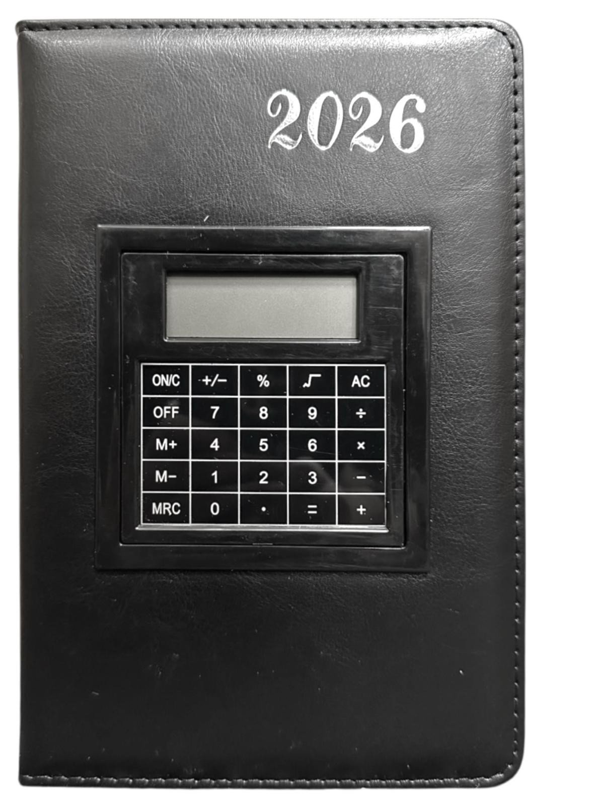 2026 Diary A5 Day A Page Full Year Planner Desk PU Luxury Leather & Calculator