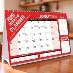 2026 LARGE STAND UP DESK TOP MONTH TO VIEW PLANNER QUALITY CALENDER PLANNER