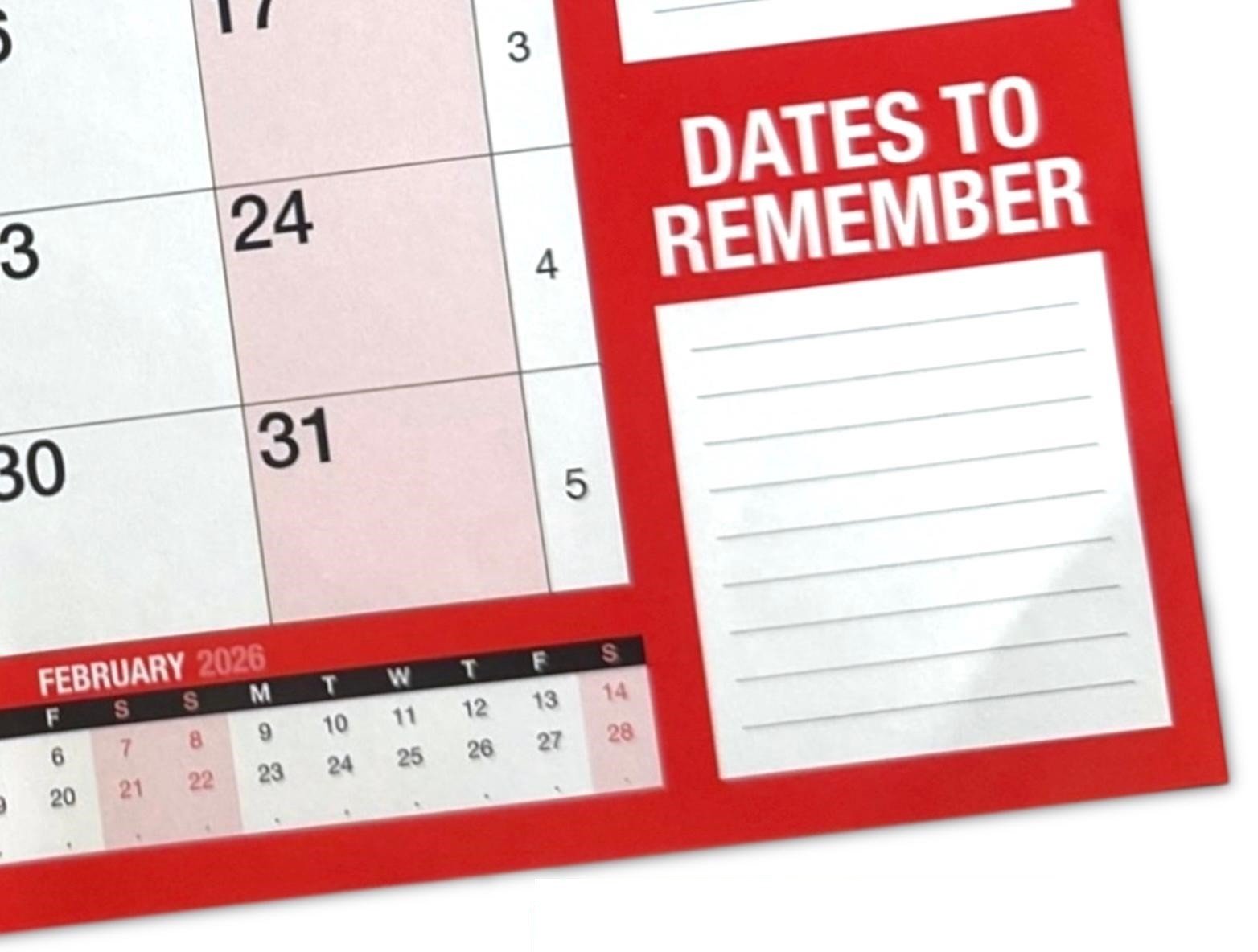 2026 LARGE STAND UP DESK TOP MONTH TO VIEW PLANNER QUALITY CALENDER PLANNER