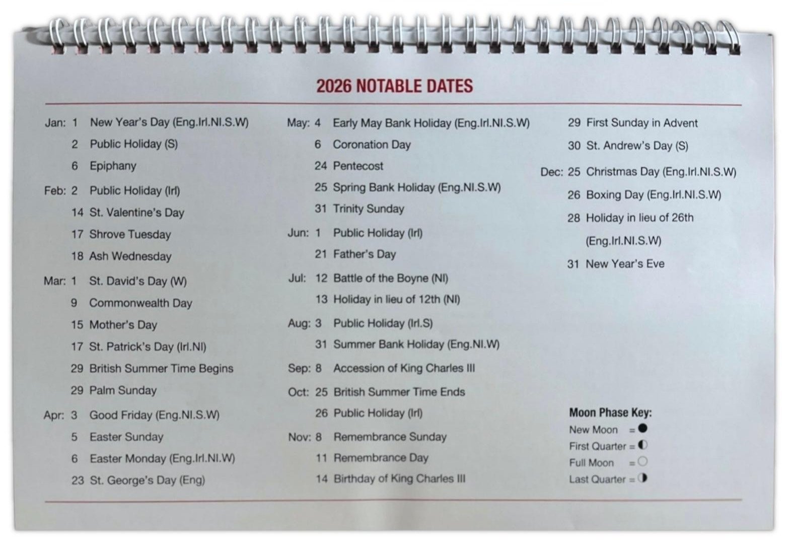 2026 LARGE STAND UP DESK TOP MONTH TO VIEW PLANNER QUALITY CALENDER PLANNER