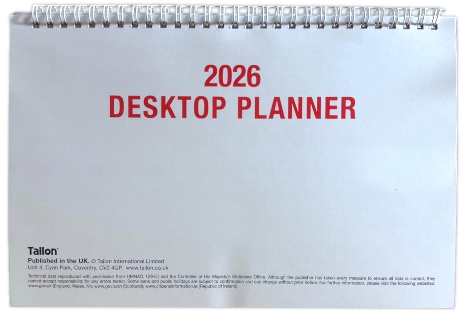 2026 LARGE STAND UP DESK TOP MONTH TO VIEW PLANNER QUALITY CALENDER PLANNER