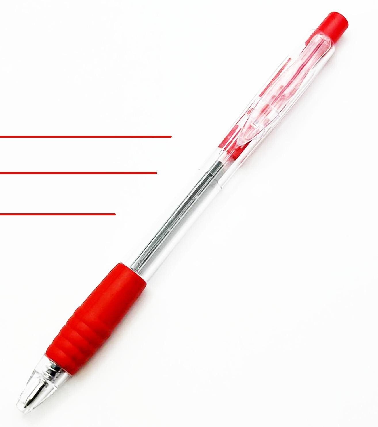 8x Retractable Ballpoint Pen Soft Rubber Grip Pens Black Blue Red Office School