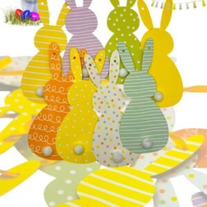 Easter Bunting Bunny Rabbit Banner Garland Hanging Ready Threaded 2 Metres