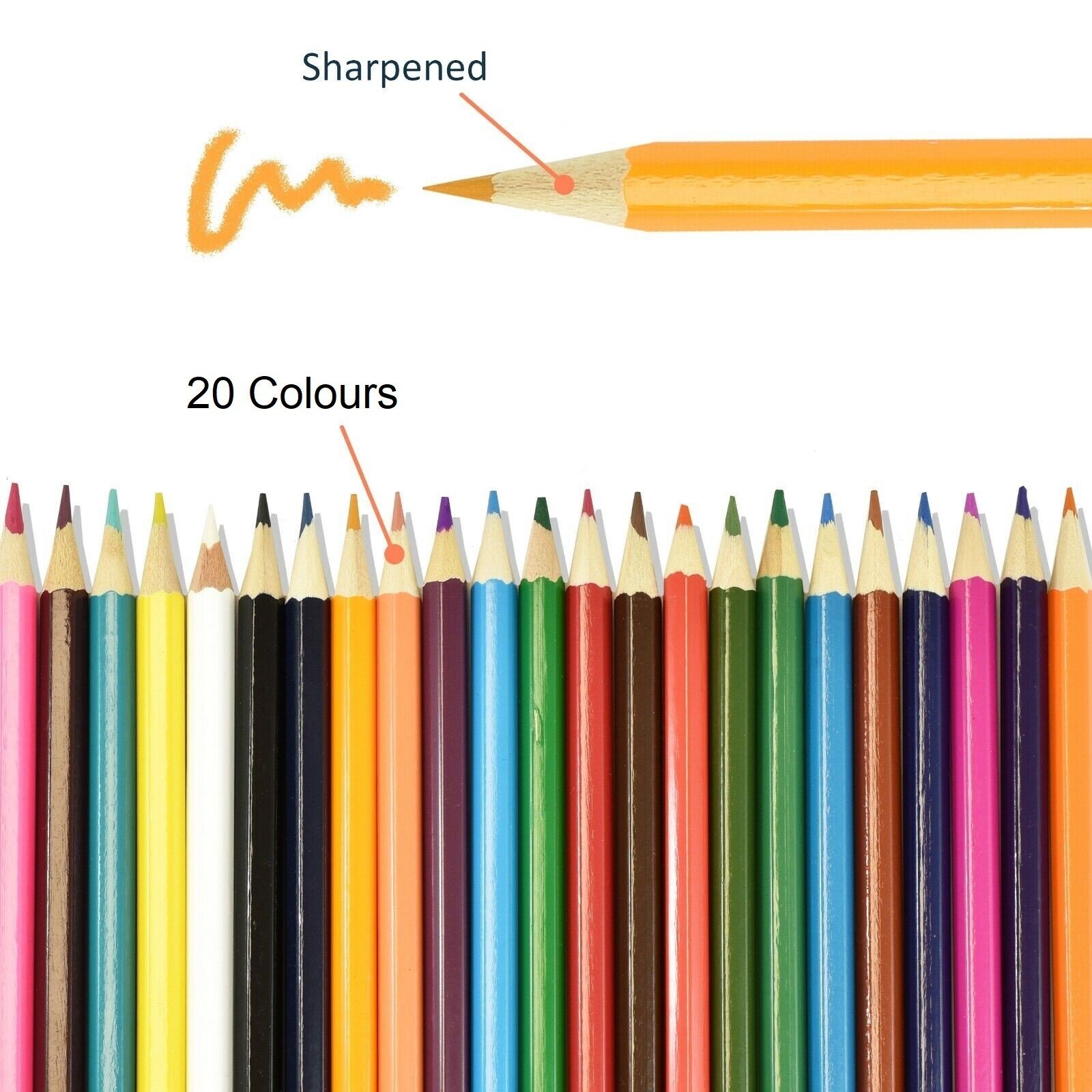 20 Premium Professional Colouring Pencils Set Colours Artist Therapy Kids Adults