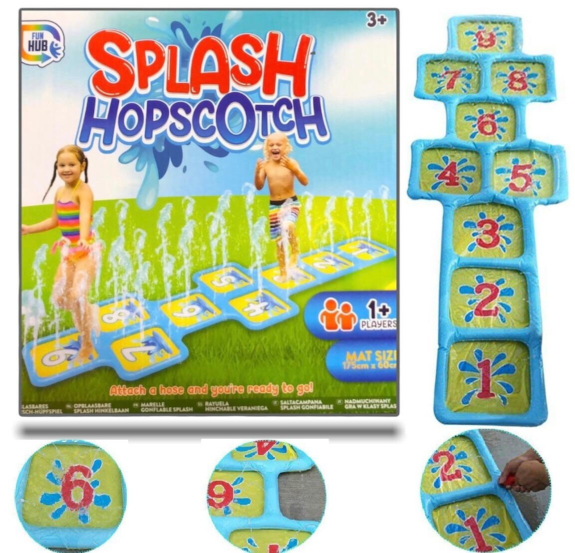 Water Sprinkler Kids Hopscotch Garden Game Play Fun Toy Swimming Pool