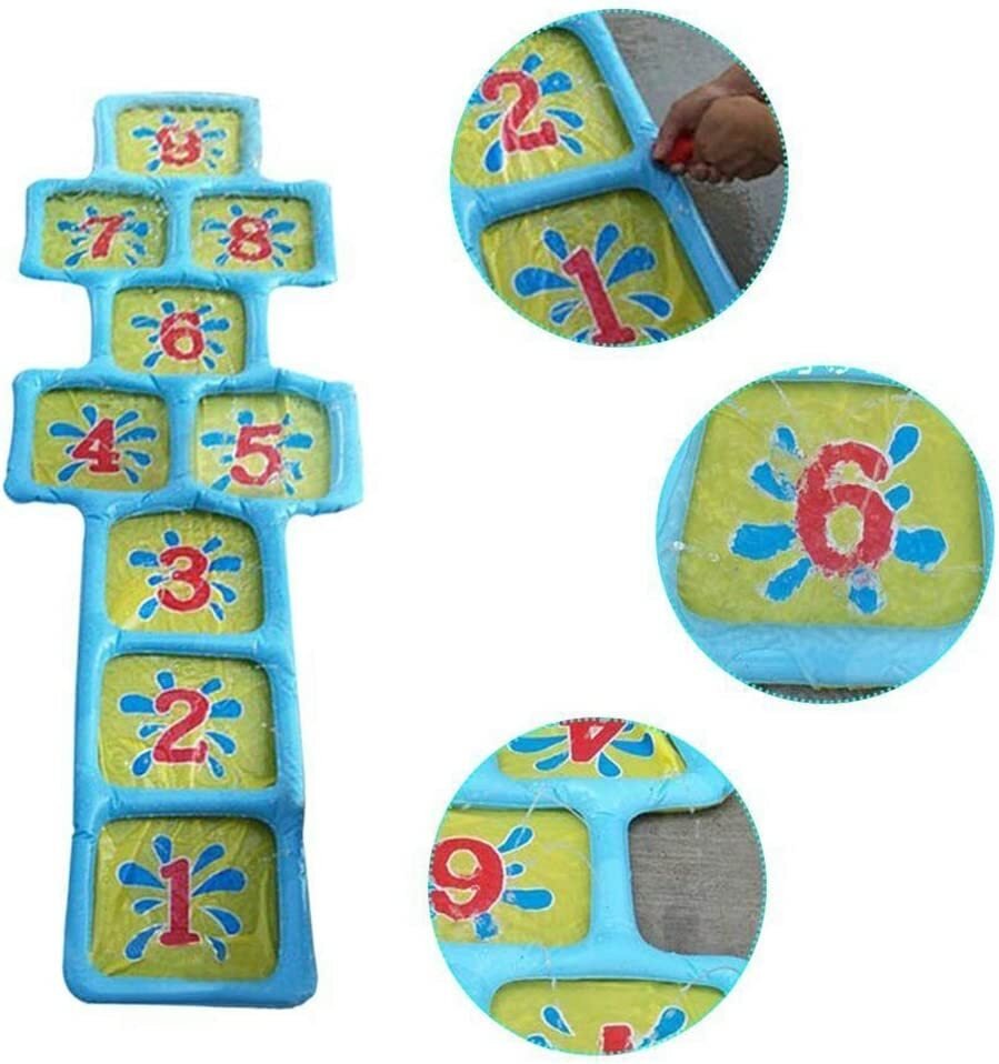 Water Sprinkler Kids Hopscotch Garden Game Play Fun Toy Swimming Pool