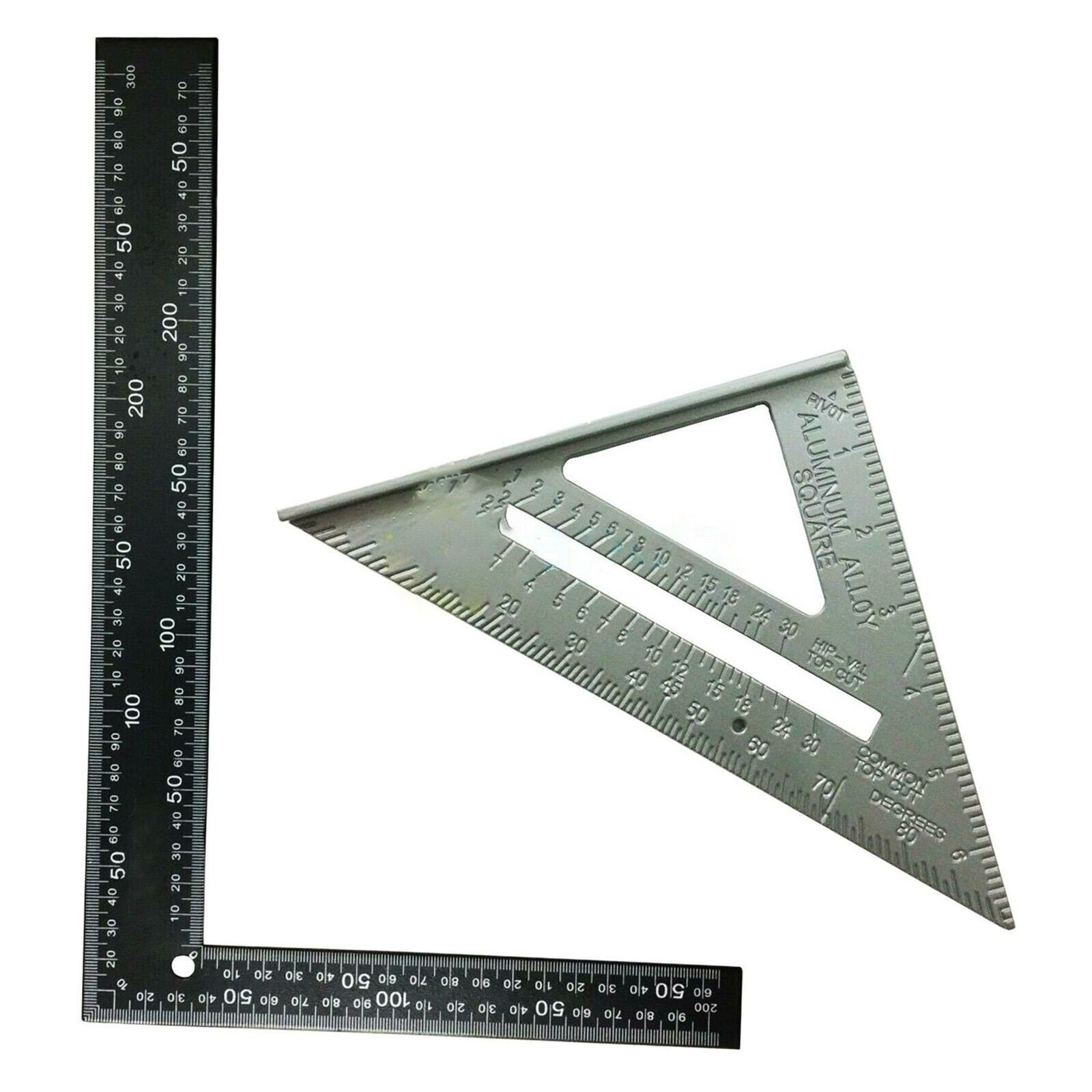 2 IN 1 METAL ROOFING RAFTER TOOL SET SQUARE 12" X 8" ALUMINIUM ROOFERS SQUARE 6"