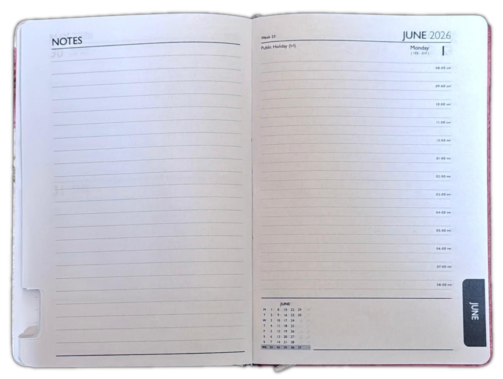 2026 A5 Page A Day Diary Luxury Floral Journal Organiser index Diary Planner