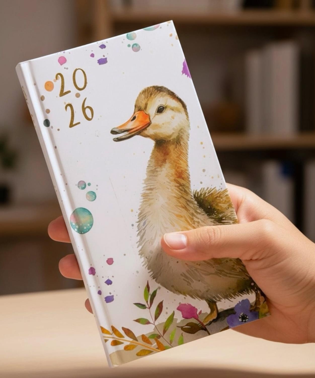 2026 DIARY SLIM LINE WEEK TO VIEW FULL YEAR PLANNER WATERCOLOR DUCK  XMAS GIFT