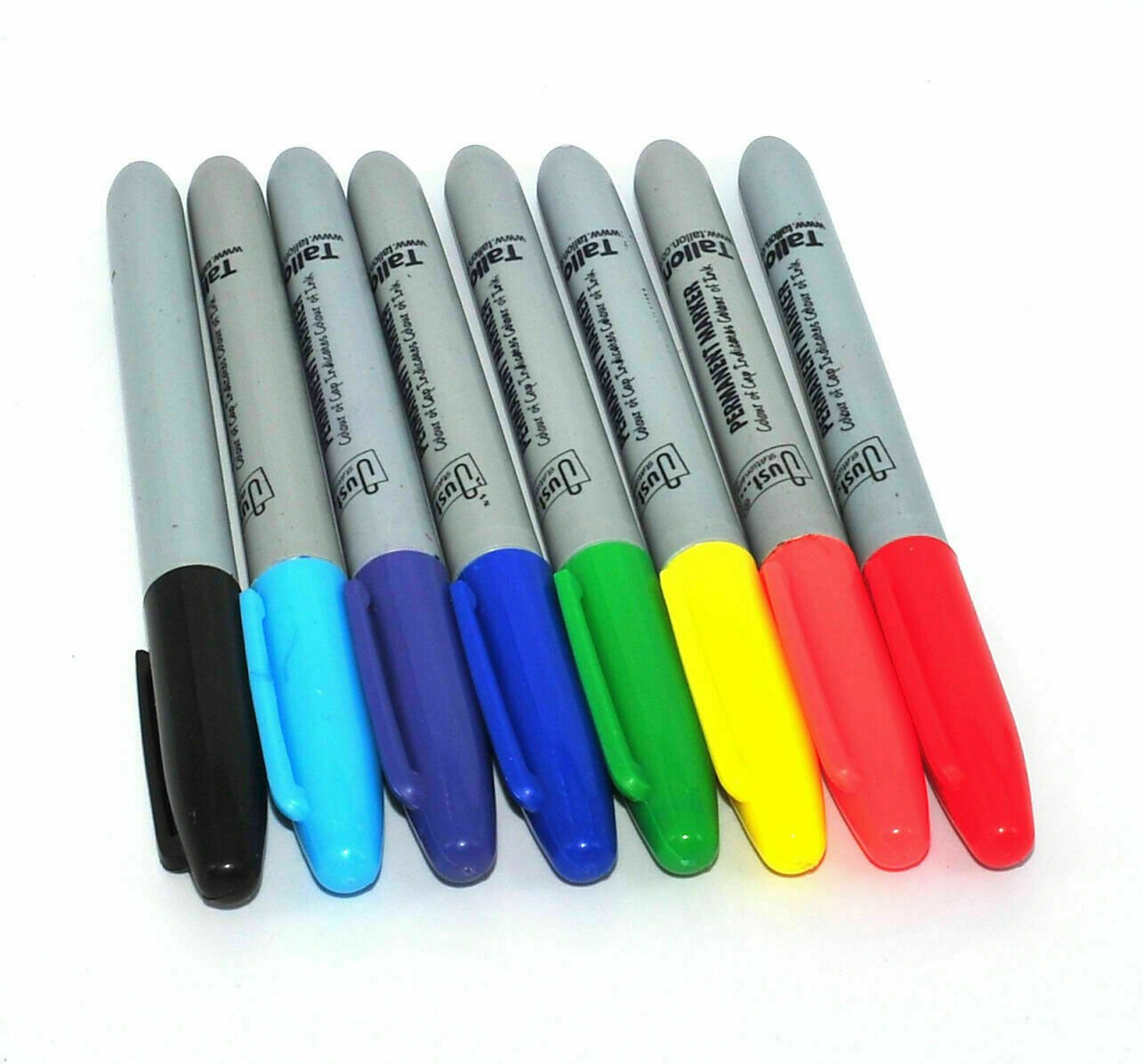 8 Pack Permanent Marker Pens Tip Bullet Point Multi Assorted Colours Pen Office