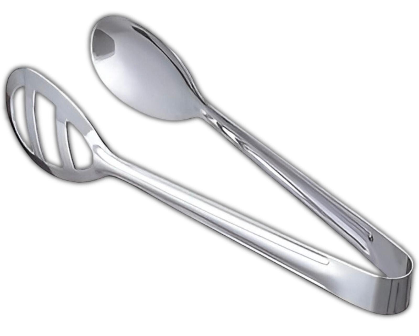 2PK STAINLESS STEEL MULTI PURPOSE KITCHEN FOOD SALAD ICE SERVING TONG TONGS 19CM