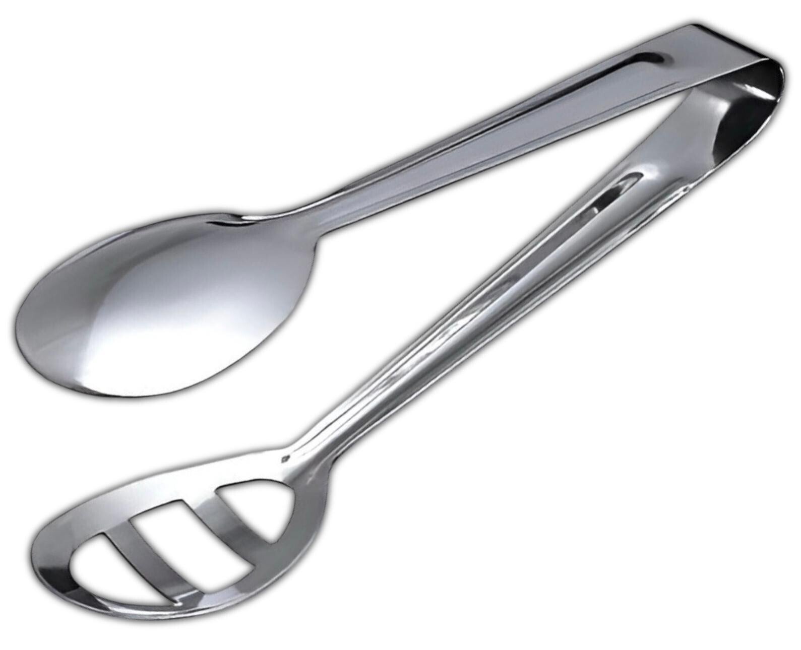 2PK STAINLESS STEEL MULTI PURPOSE KITCHEN FOOD SALAD ICE SERVING TONG TONGS 19CM