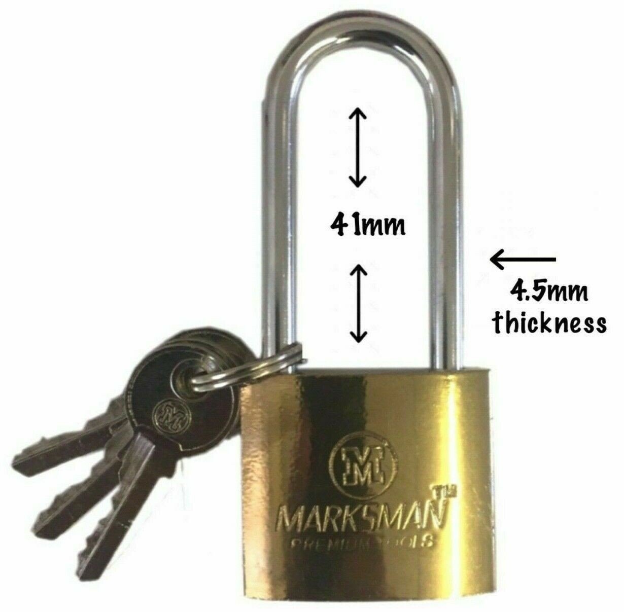 38mm Long Shackle Security Reinforced Padlock gate shed Gym Lock Locker