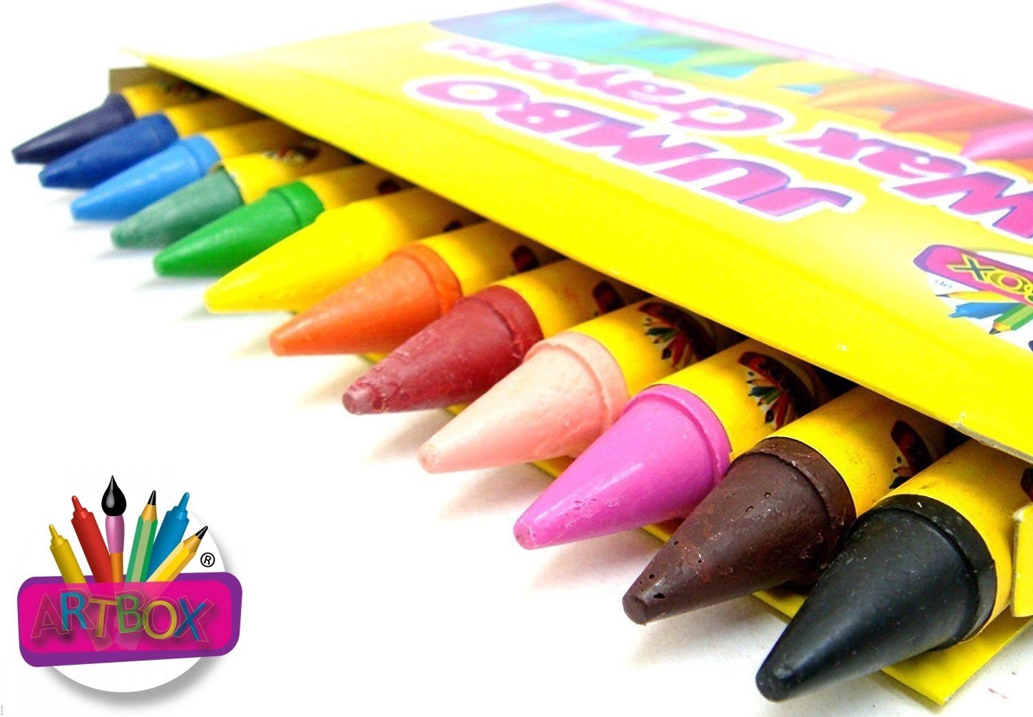 Kids Jumbo Wax Crayons Safe Non Toxic Toddler First Crayons Easy Grip Art Craft