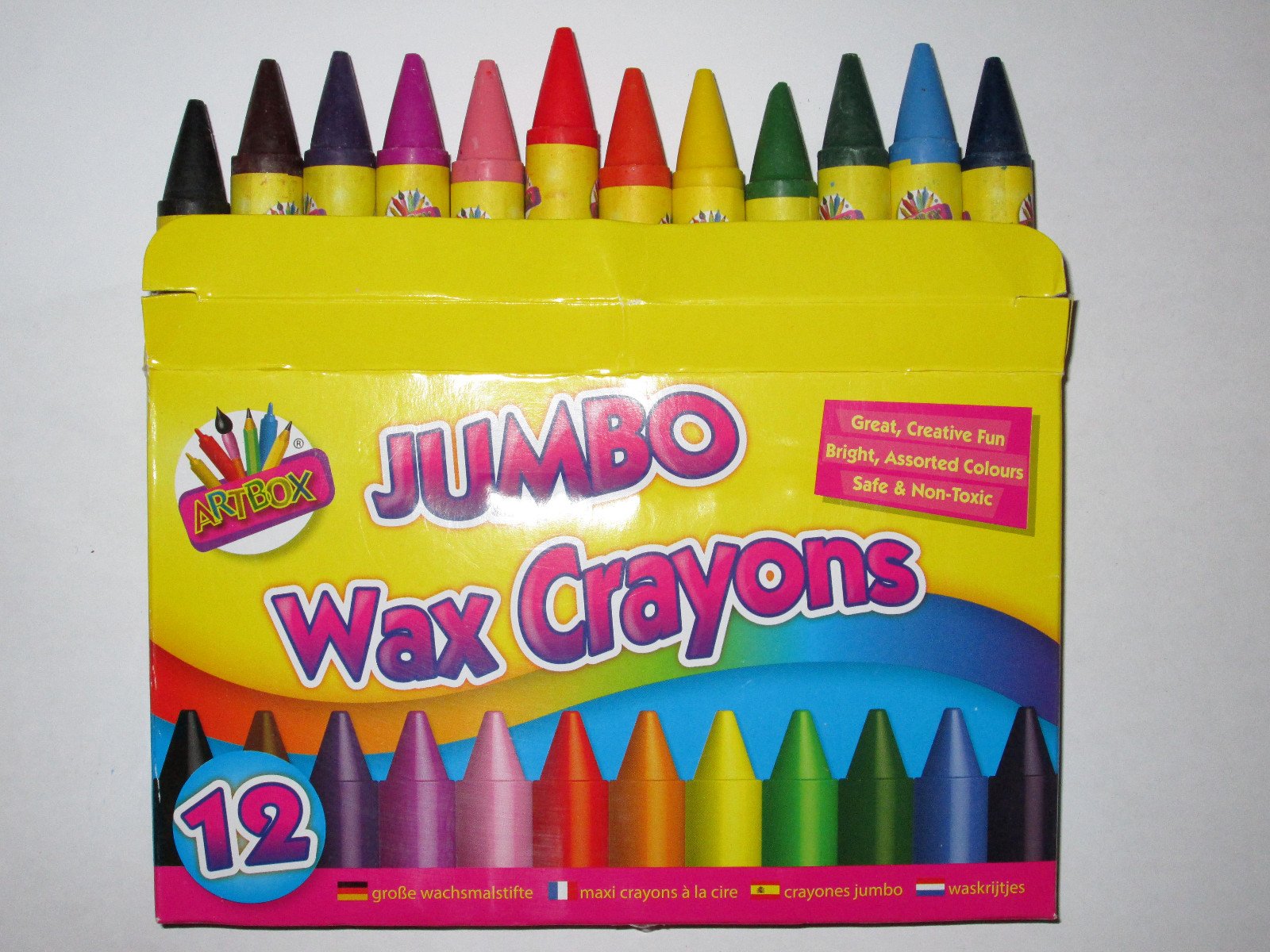 Kids Jumbo Wax Crayons Safe Non Toxic Toddler First Crayons Easy Grip Art Craft