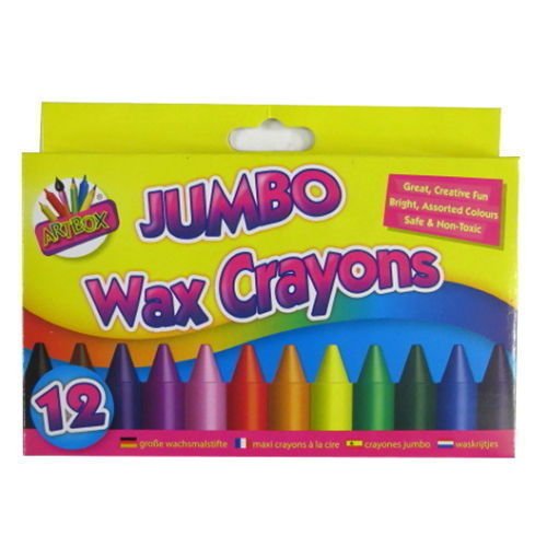 Kids Jumbo Wax Crayons Safe Non Toxic Toddler First Crayons Easy Grip Art Craft