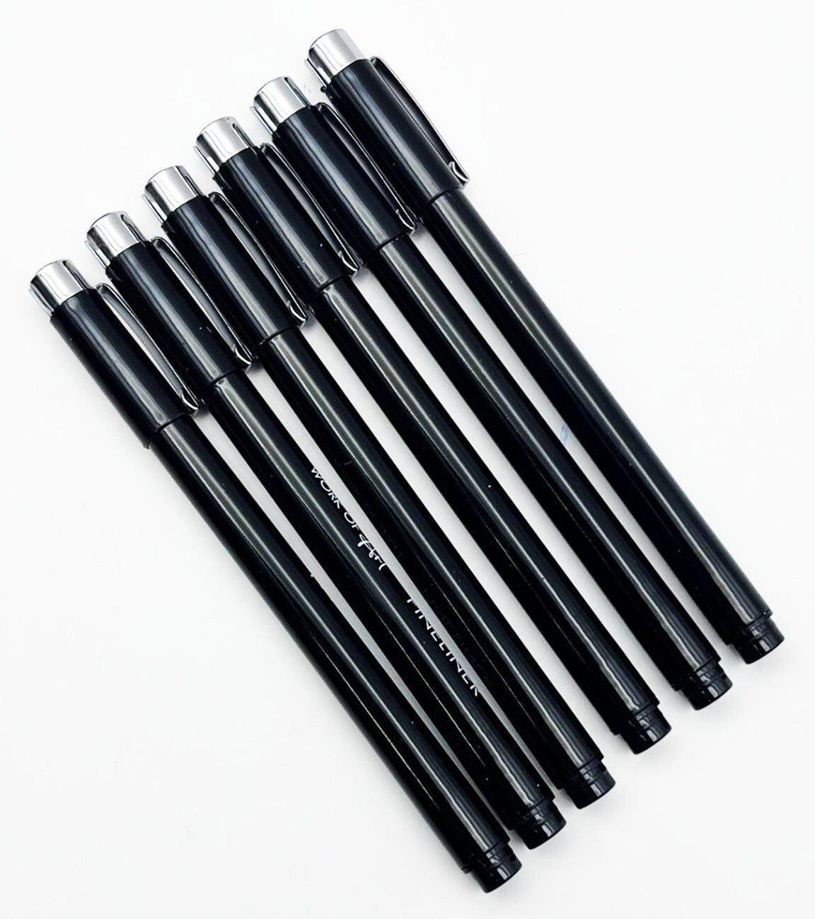 6 BLACK Fineliners Pens 0.05mm To 1mm Fine Liner Drawing Black Pigment Ink UK