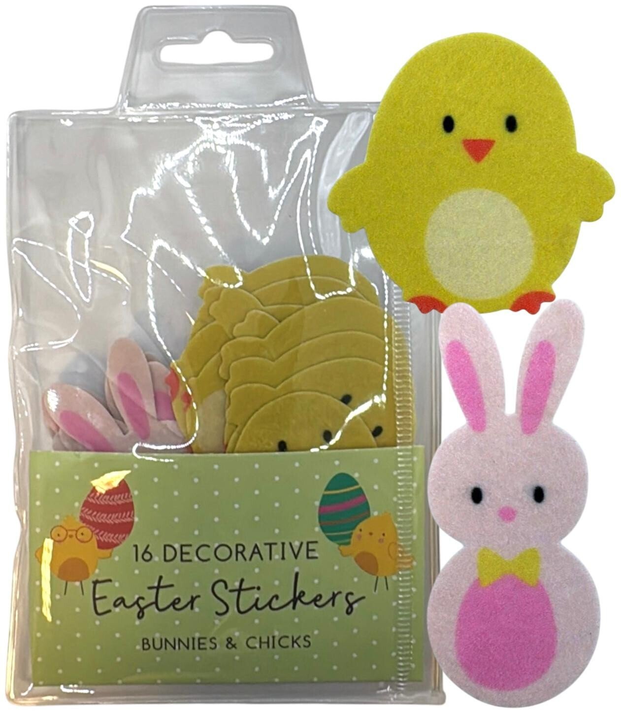 16 Easter Felt Decorative Stickers Cute Card Crafts Embellishments Chicks Bunny