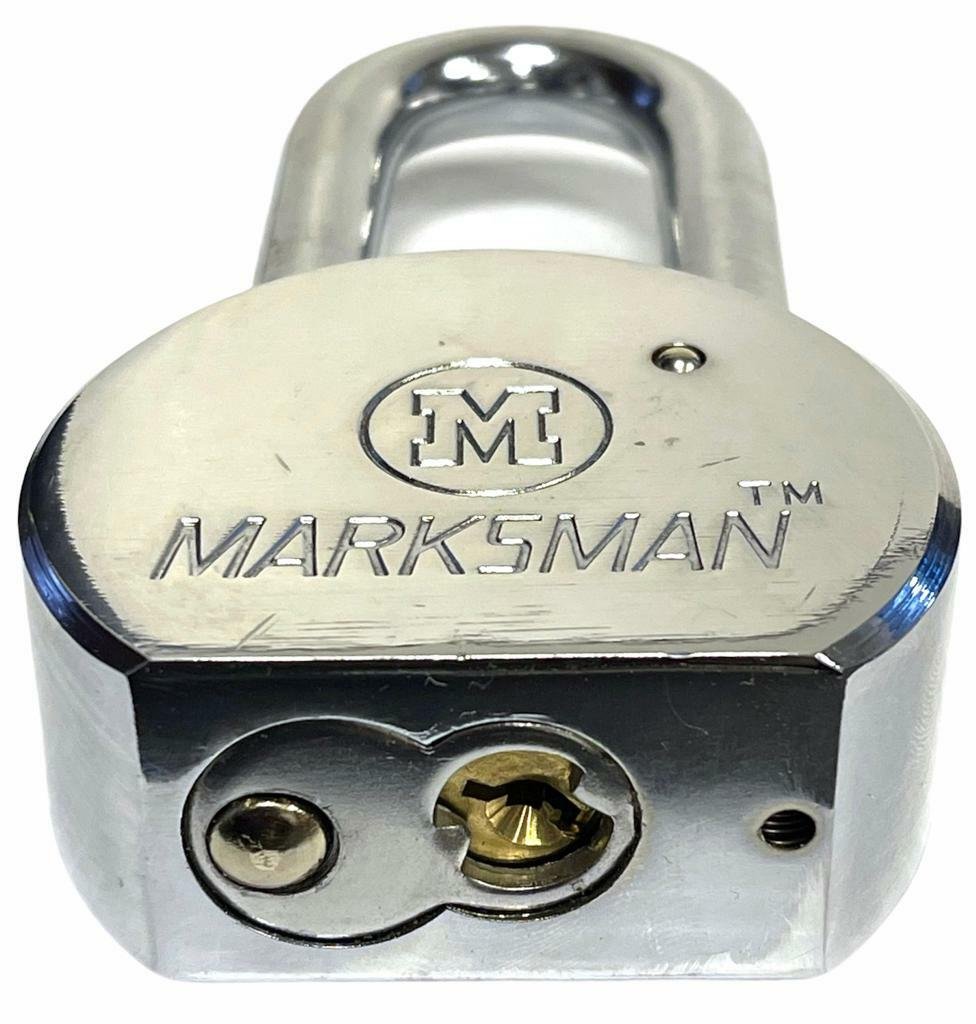 Long Shackle 65mm Chrome Steel High Security Padlock & 3 Keys Heavy Duty Large