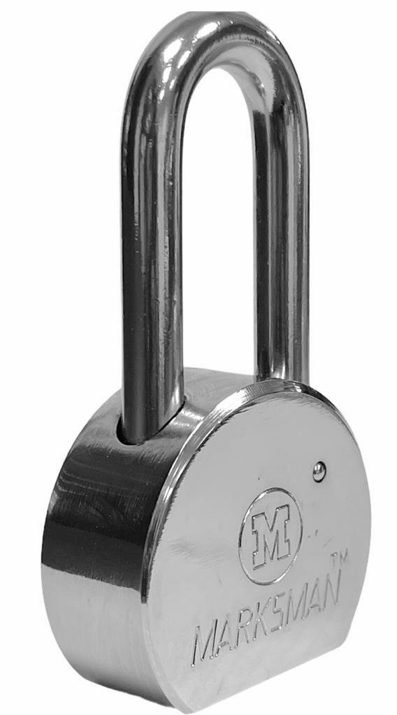 Long Shackle 65mm Chrome Steel High Security Padlock & 3 Keys Heavy Duty Large