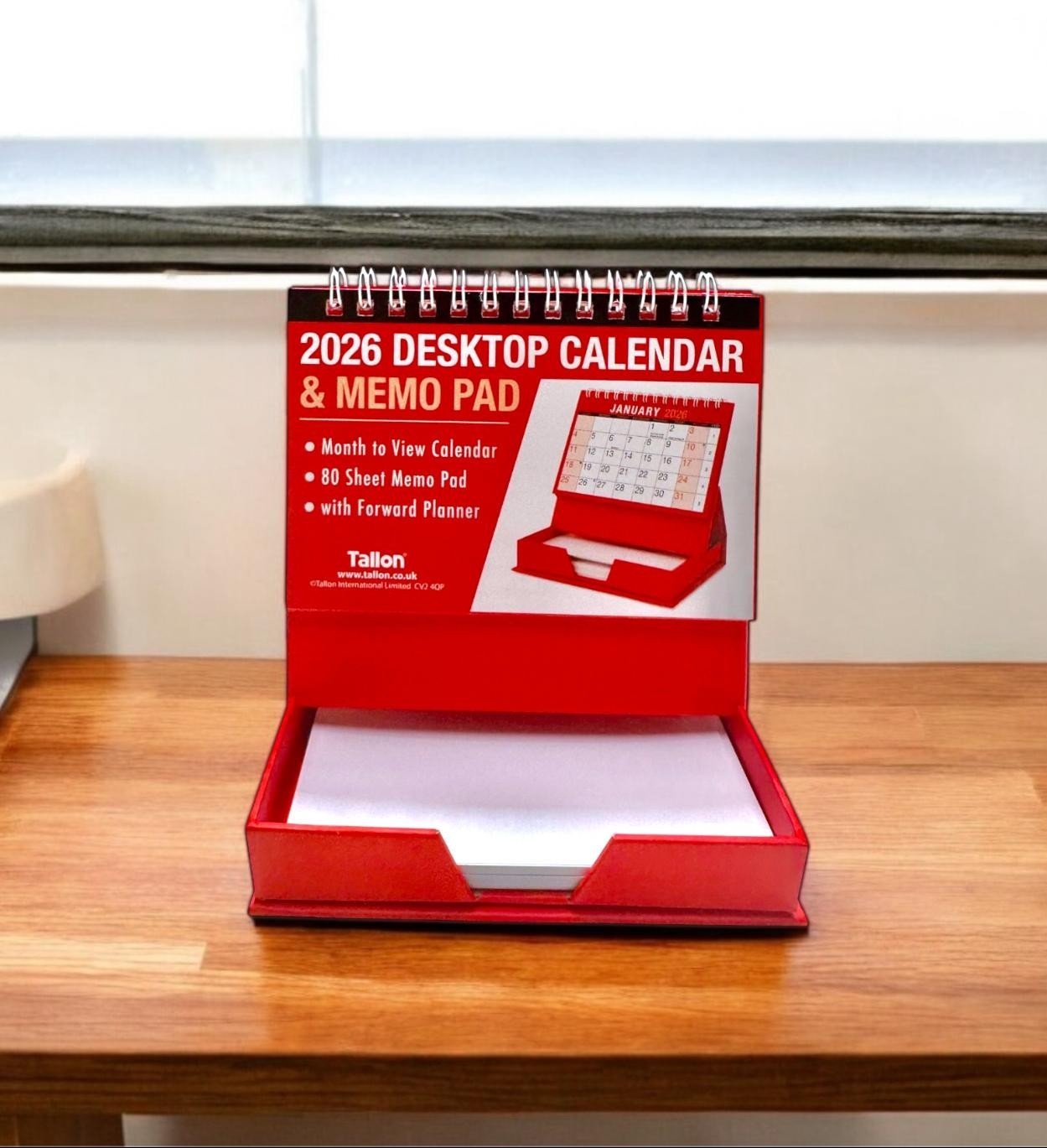 2026 Desktop Calendar Free Standing Planner With Memo Pad Monthly Organiser