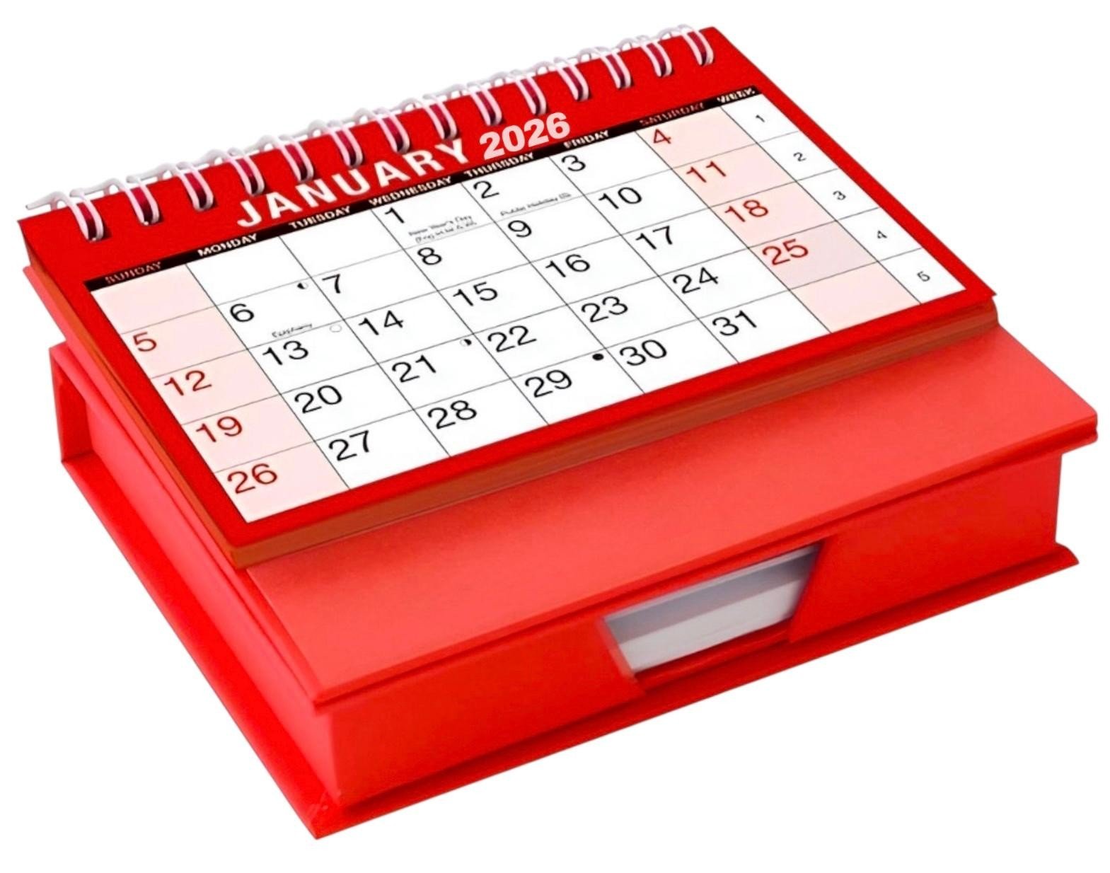 2026 Desktop Calendar Free Standing Planner With Memo Pad Monthly Organiser