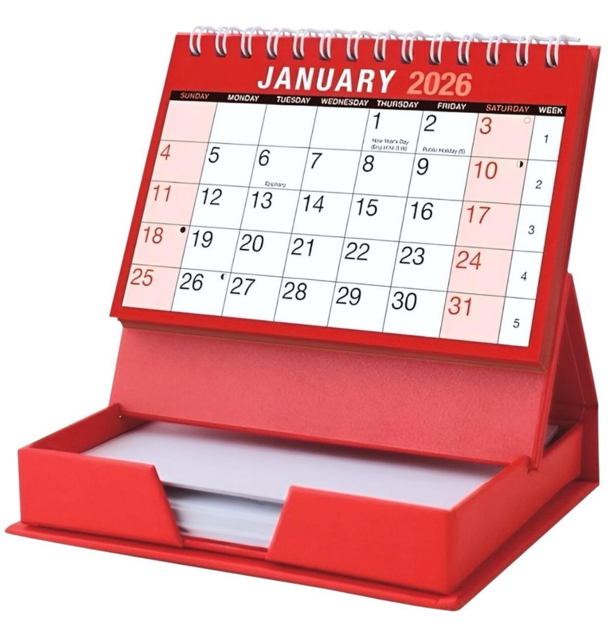 2026 Desktop Calendar Free Standing Planner With Memo Pad Monthly Organiser