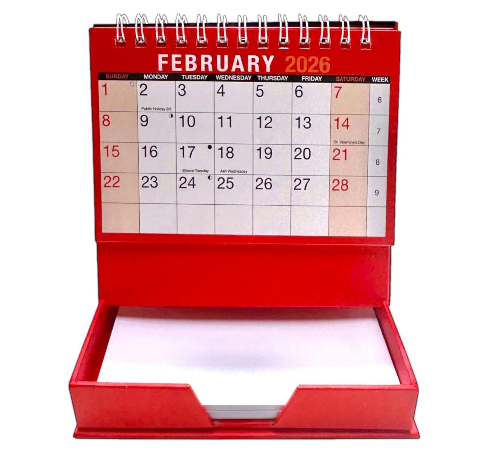 2026 Desktop Calendar Free Standing Planner With Memo Pad Monthly Organiser