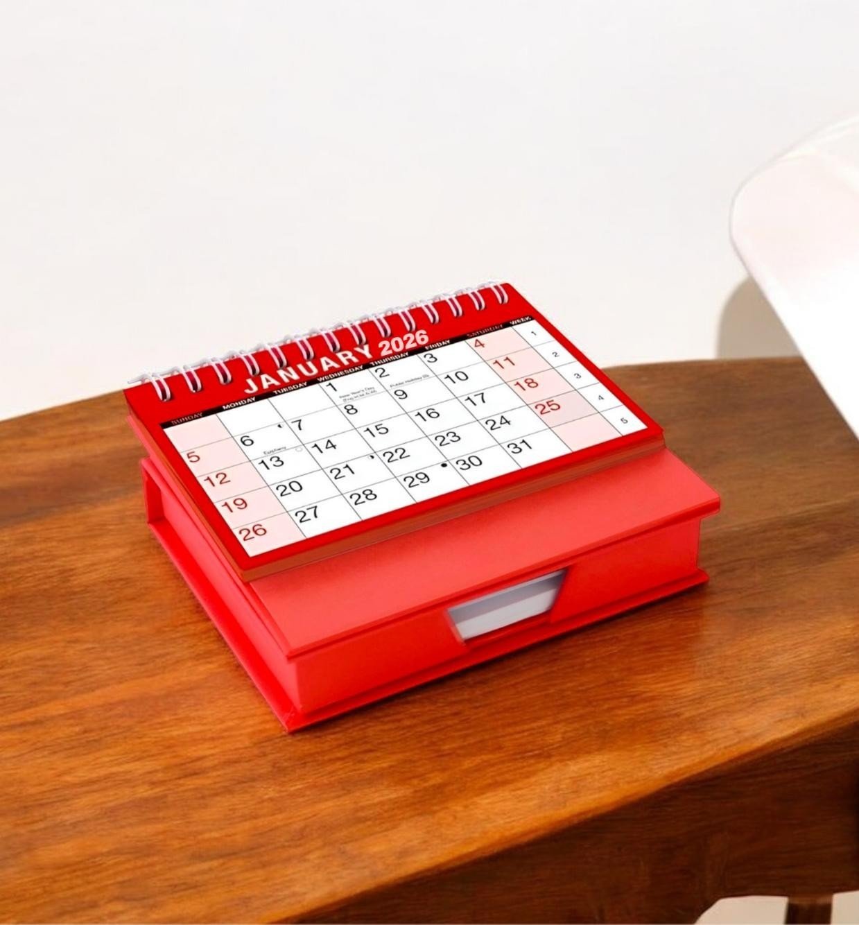 2026 Desktop Calendar Free Standing Planner With Memo Pad Monthly Organiser