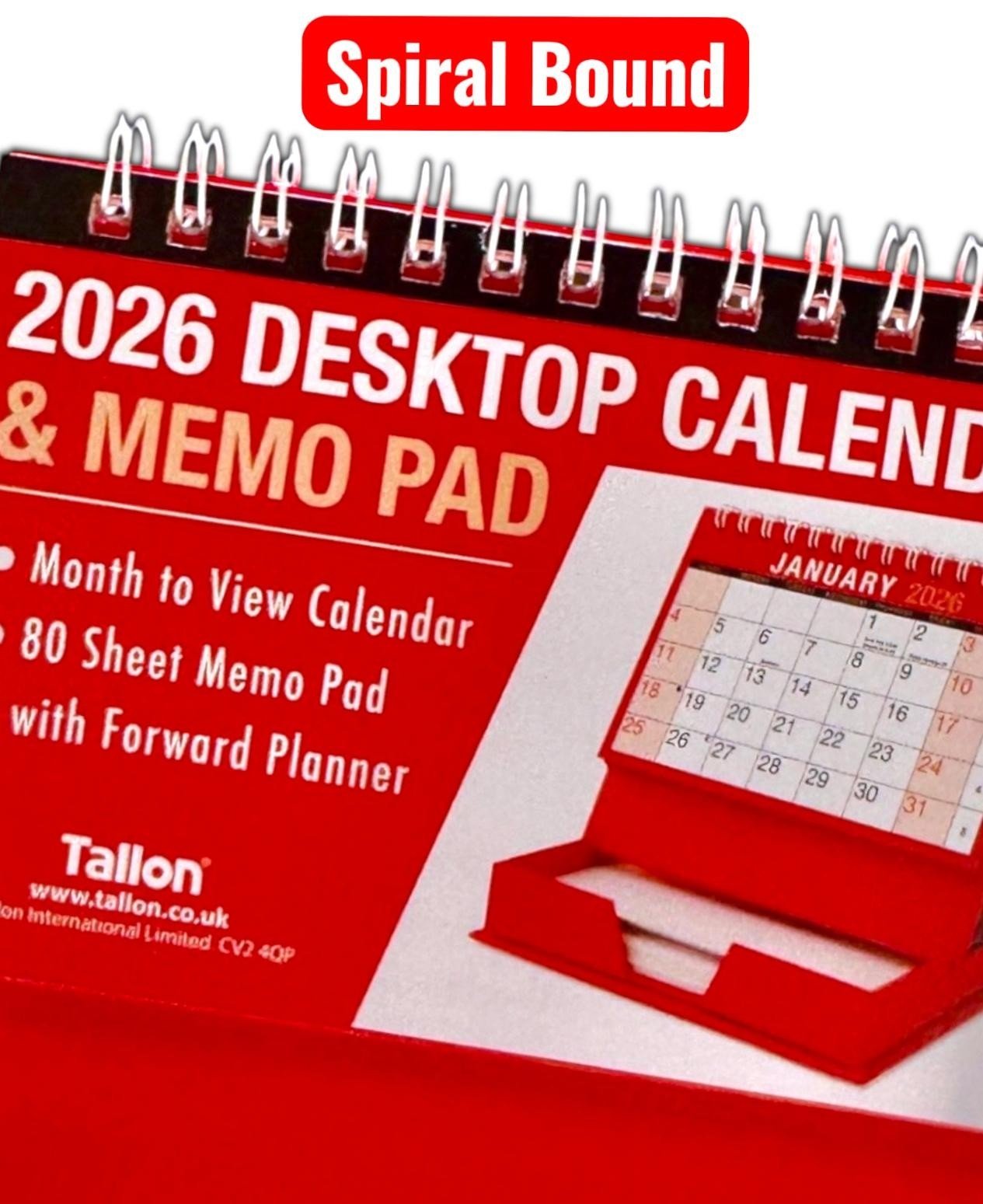 2026 Desktop Calendar Free Standing Planner With Memo Pad Monthly Organiser